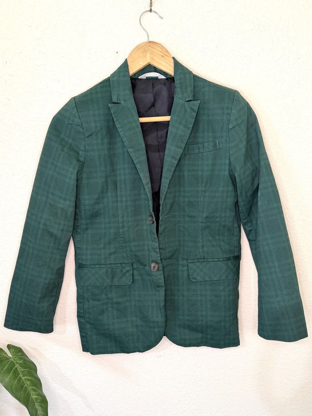 Cat & Jack Green Plaid Suit Sport Coat Blazer Jacket Boys Size 12